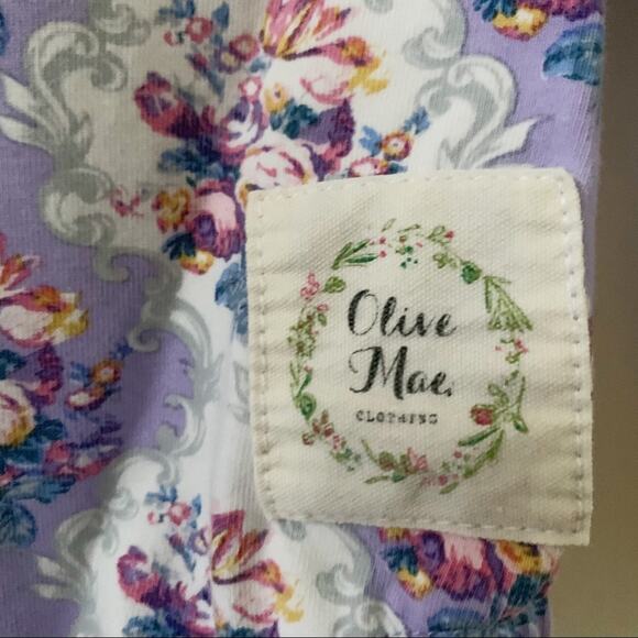 Olive Mae Tiny Dancer Purple Floral Leotard 12 18 month One Piece Bodysuit - Picture 3 of 5